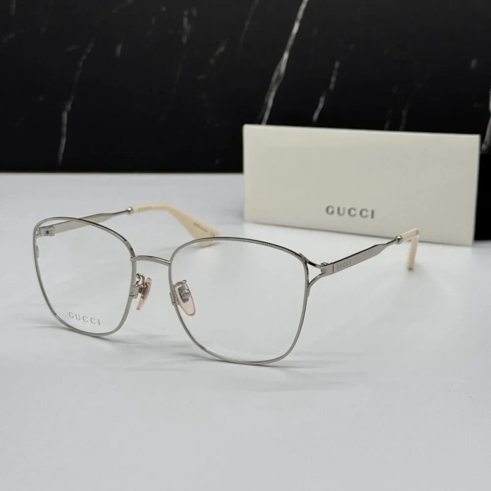 NEW GG0819OA 003 GUCCI SILVER WOMEN GUCCI EYEGLASSES